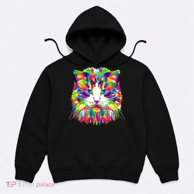 Colorful Cat Pattern Hoodie