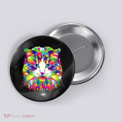 Colorful Cat Pattern Button
