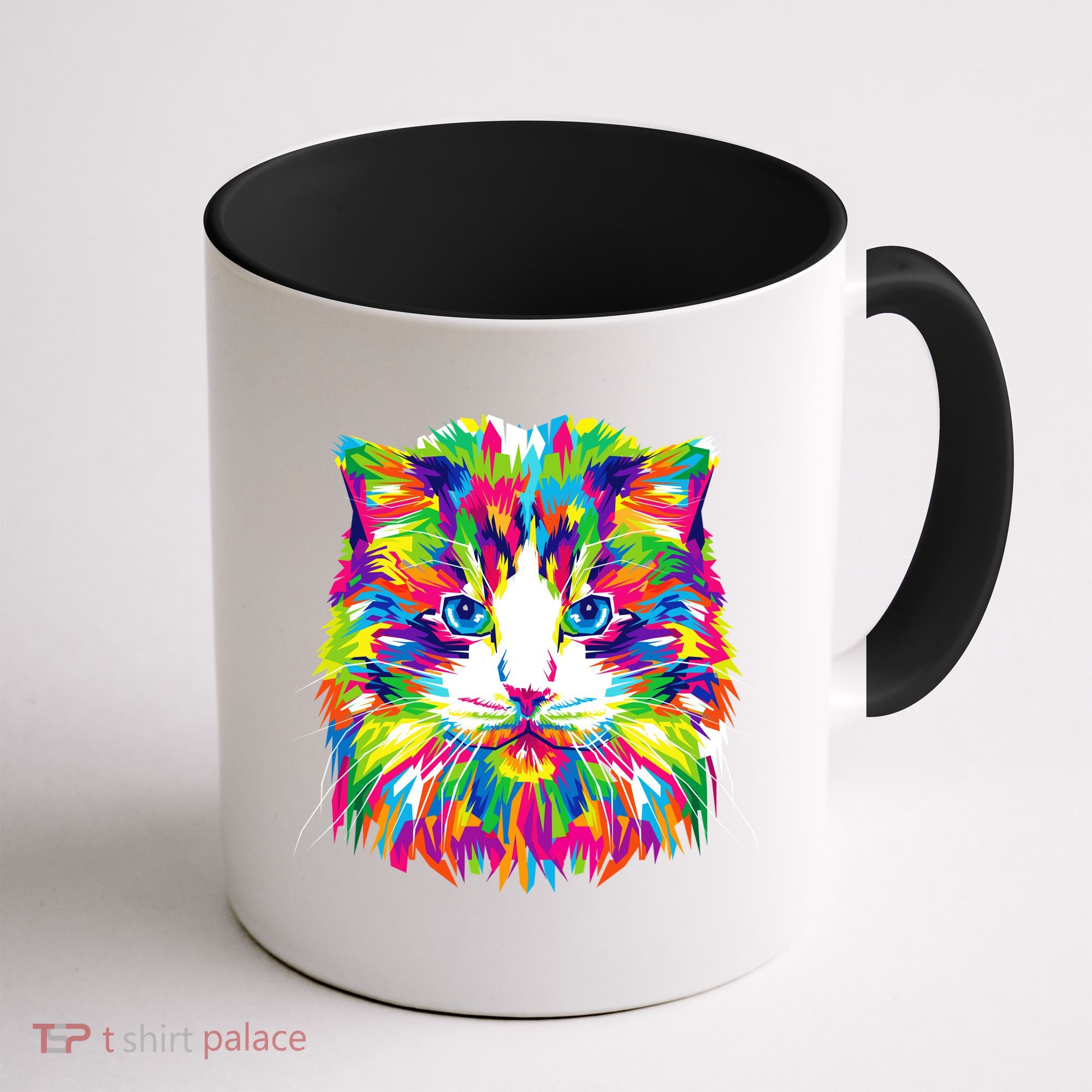 Colorful Cat Pattern Coffee Mug