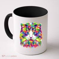 Colorful Cat Pattern Coffee Mug thumb 0