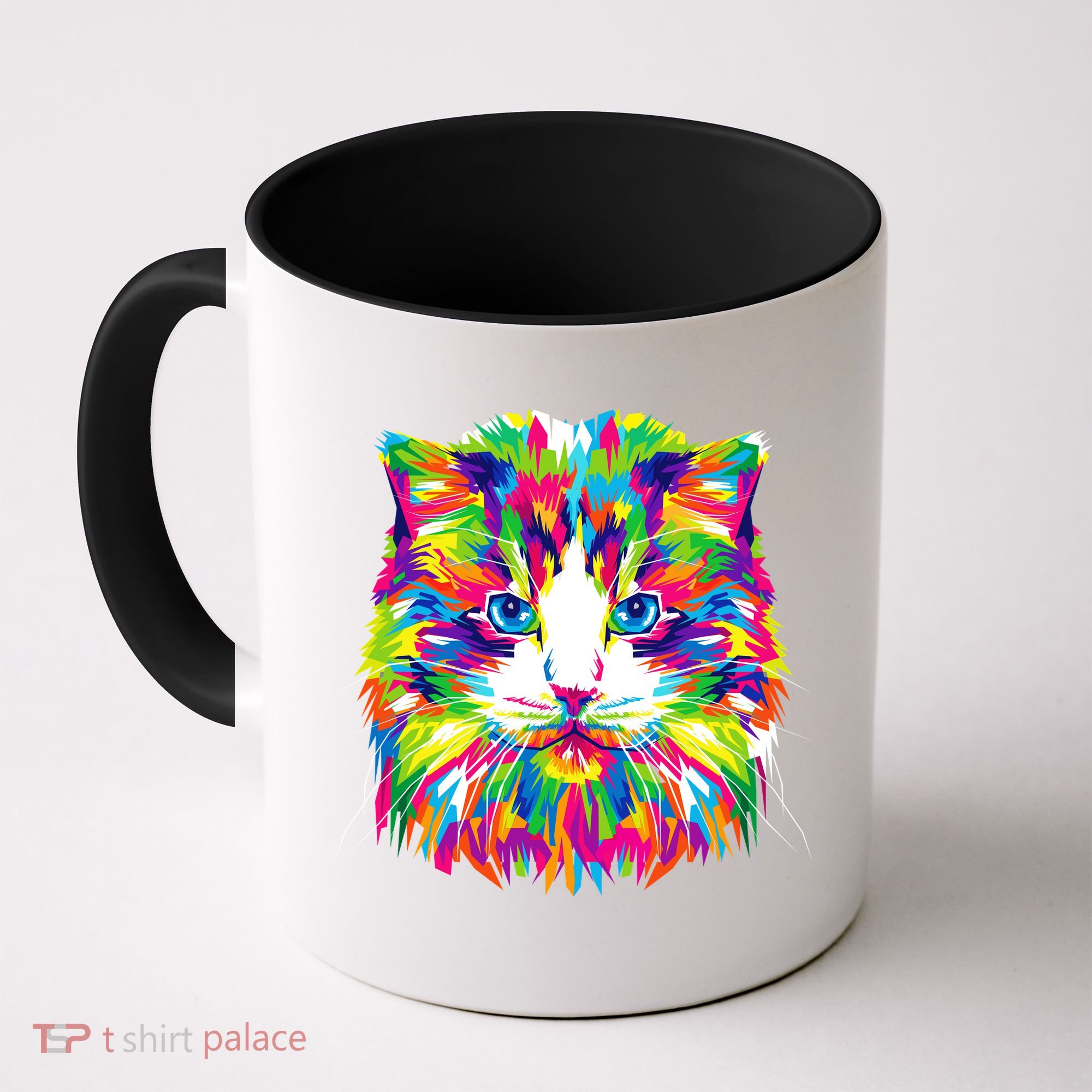 Colorful Cat Pattern Coffee Mug