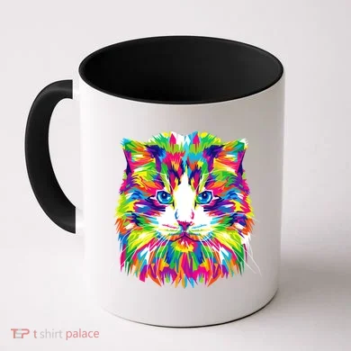 Colorful Cat Pattern Coffee Mug