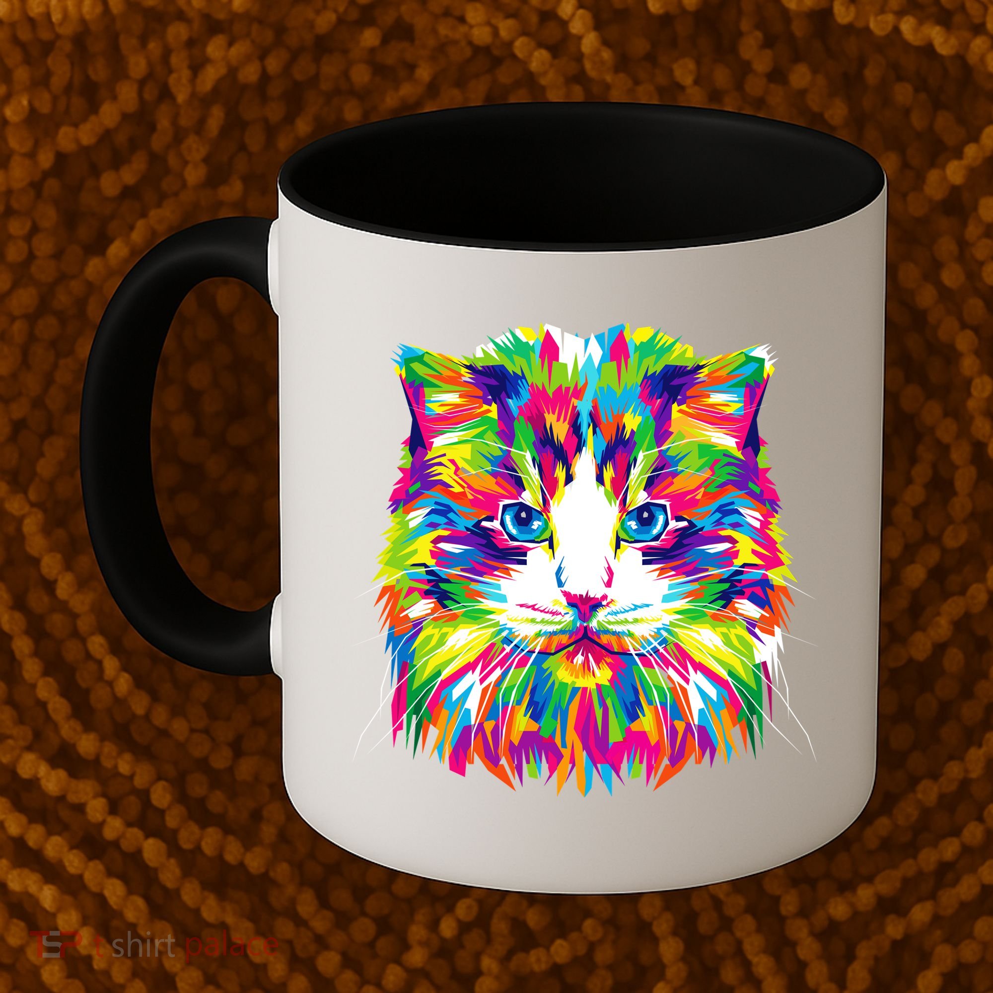 Colorful Cat Pattern Coffee Mug