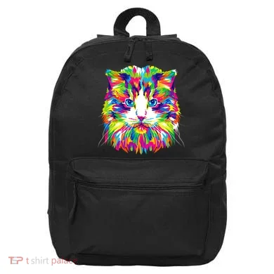 Colorful Cat Pattern 16 in Basic Backpack