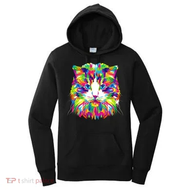 Colorful Cat Pattern Women's Hoodie