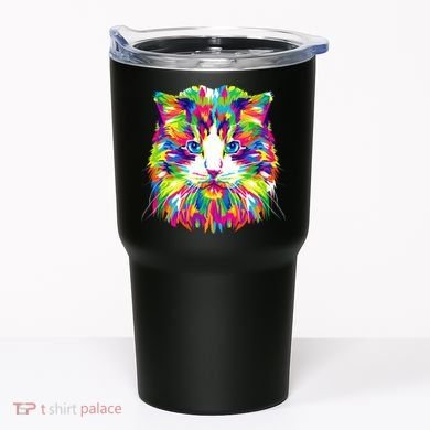 Colorful Cat Pattern Tumbler