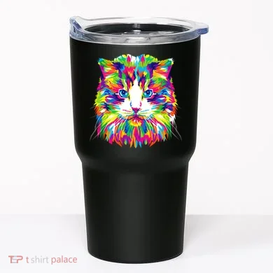 Colorful Cat Pattern Tumbler