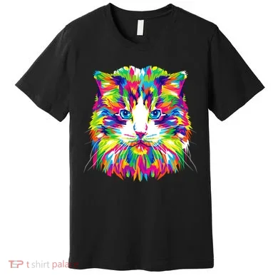 Colorful Cat Pattern Premium T-Shirt