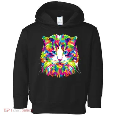 Colorful Cat Pattern Toddler Hoodie