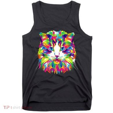 Colorful Cat Pattern Tank Top