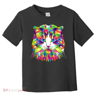 Colorful Cat Pattern Toddler T-Shirt