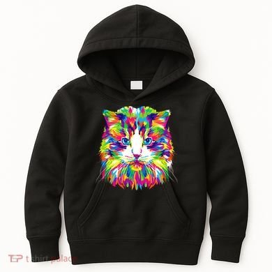 Colorful Cat Pattern Kids Hoodie