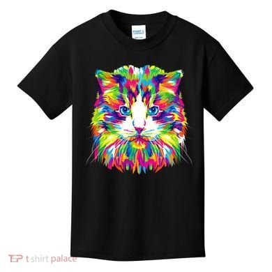 Colorful Cat Pattern Kids T-Shirt