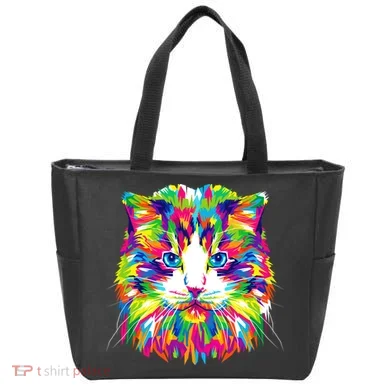 Colorful Cat Pattern Tote Bag
