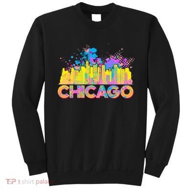Colorful Chicago Skyline Paint Sweatshirt