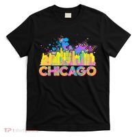 Colorful Chicago Skyline Paint T-Shirt thumb 0