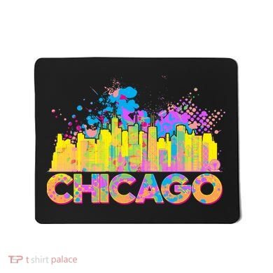Colorful Chicago Skyline Paint Mousepad