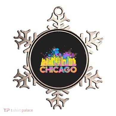 Colorful Chicago Skyline Paint Ornament