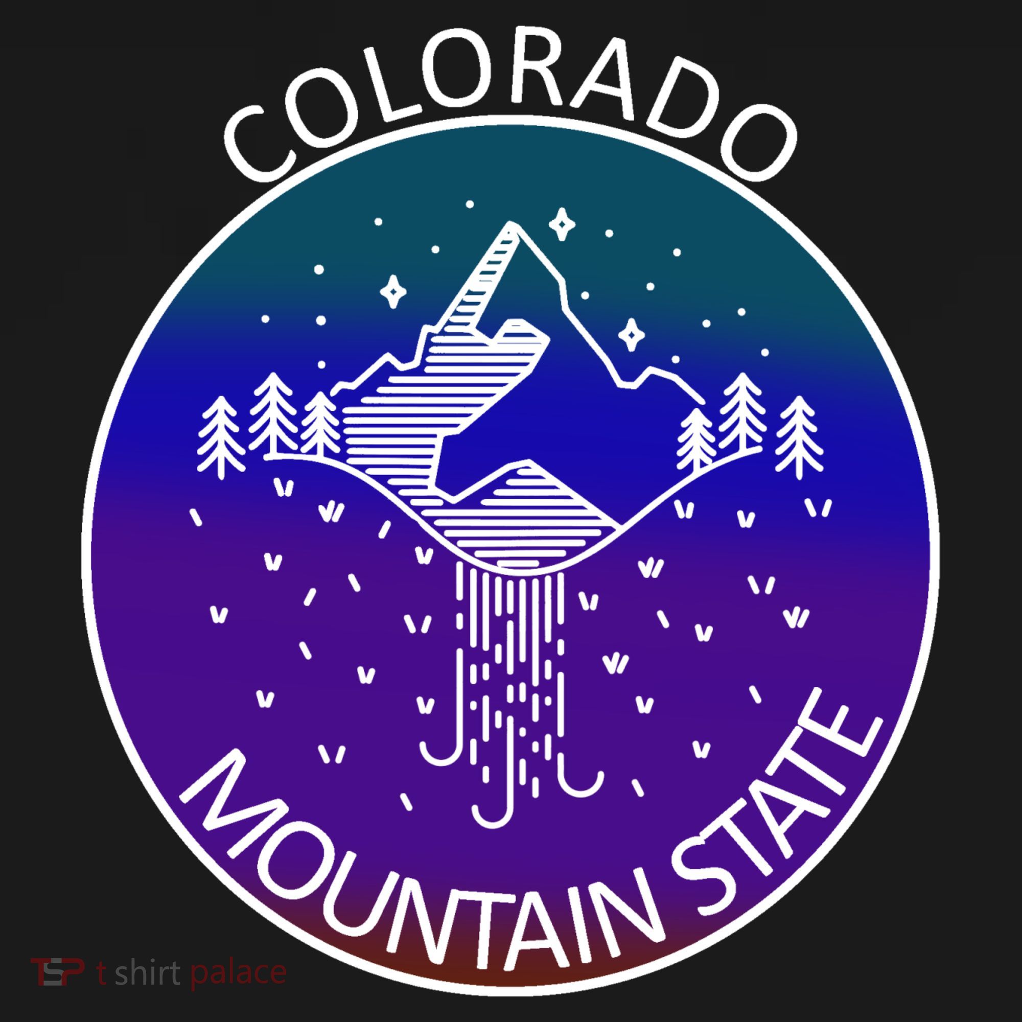 Colorful Colorado Mountain State Logo T-Shirt