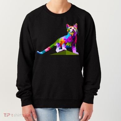 Colorful Curious Kitten Women's Sweatshirt
