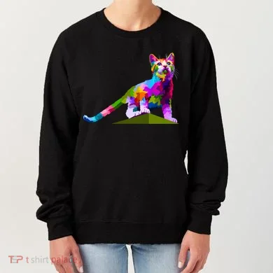 Colorful Curious Kitten Women's Sweatshirt