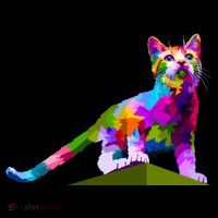 Colorful Curious Kitten T-Shirt thumb 7