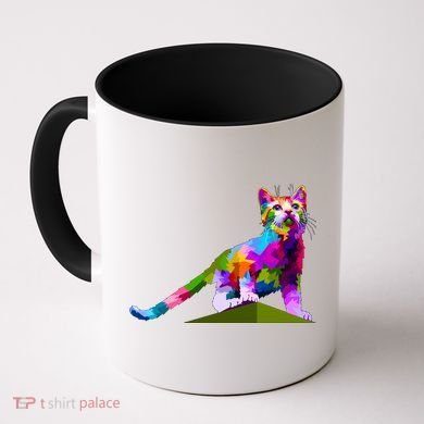 Colorful Curious Kitten Coffee Mug