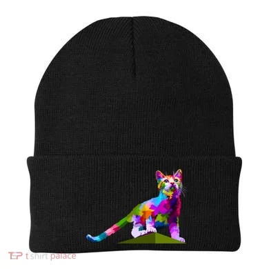 Colorful Curious Kitten Beanie