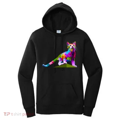Colorful Curious Kitten Women's Hoodie
