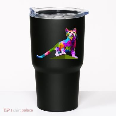 Colorful Curious Kitten Tumbler