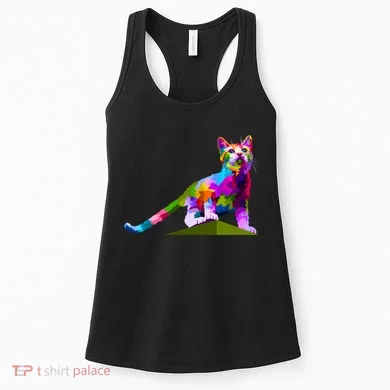 Colorful Curious Kitten Women's Tank Top