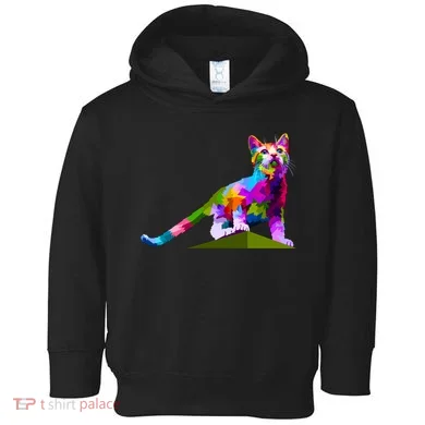 Colorful Curious Kitten Toddler Hoodie