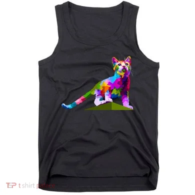 Colorful Curious Kitten Tank Top