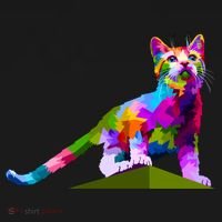 Colorful Curious Kitten Tank Top thumb 6