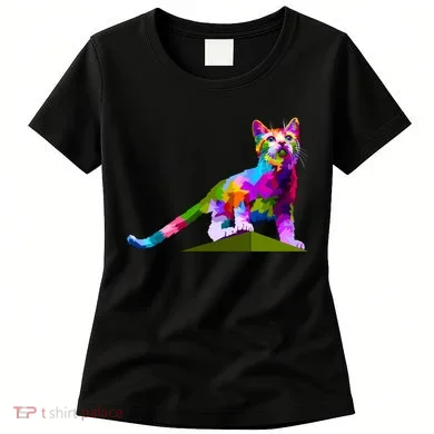Colorful Curious Kitten Women's T-Shirt