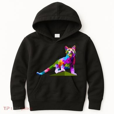 Colorful Curious Kitten Kids Hoodie