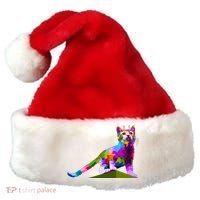 Colorful Curious Kitten Santa Hat thumb 0