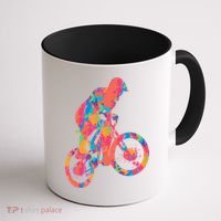 Colorful Cyclist Coffee Mug thumb 1