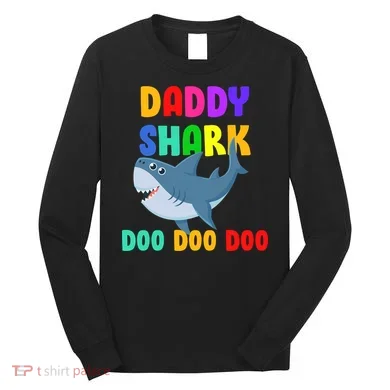 Colorful Daddy Shark Doo Doo Doo Long Sleeve Shirt