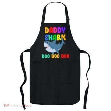 Colorful Daddy Shark Doo Doo Doo Apron