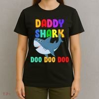 Colorful Daddy Shark Doo Doo Doo T-Shirt thumb 4