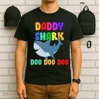 Colorful Daddy Shark Doo Doo Doo T-Shirt thumb 6