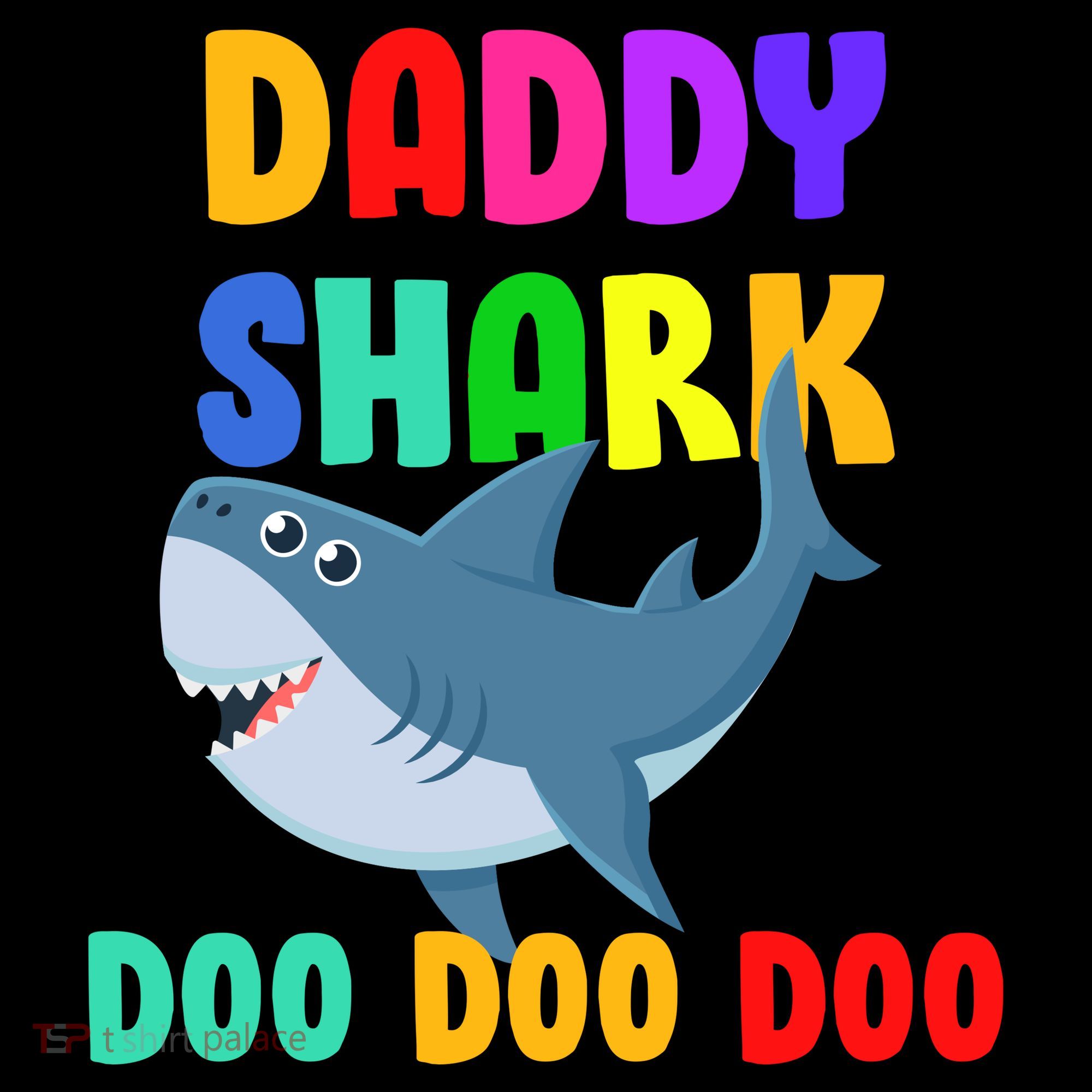 Colorful Daddy Shark Doo Doo Doo T-Shirt