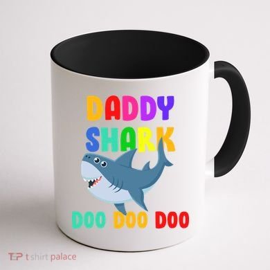 Colorful Daddy Shark Doo Doo Doo Coffee Mug back