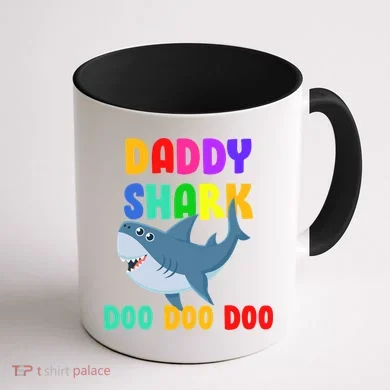 Colorful Daddy Shark Doo Doo Doo Coffee Mug back