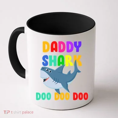 Colorful Daddy Shark Doo Doo Doo Coffee Mug