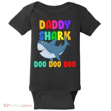 Colorful Daddy Shark Doo Doo Doo Baby Bodysuit