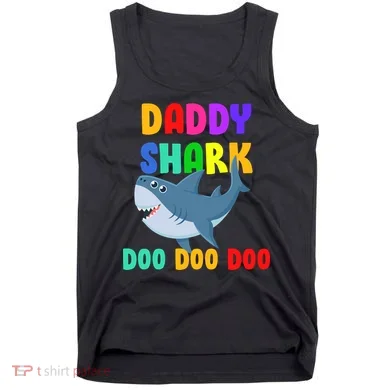 Colorful Daddy Shark Doo Doo Doo Tank Top