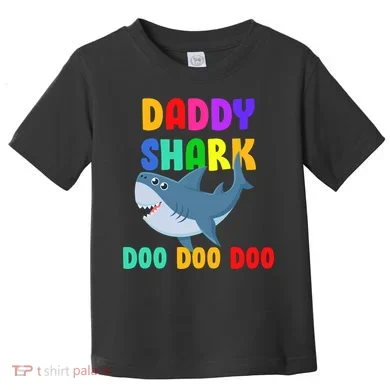 Colorful Daddy Shark Doo Doo Doo Toddler T-Shirt