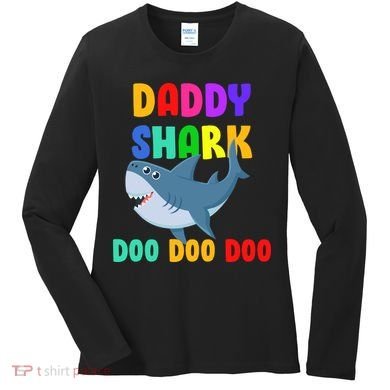 Colorful Daddy Shark Doo Doo Doo Women's Long Sleeve Shirt